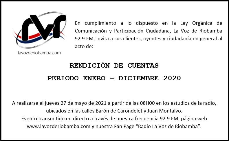 INVITACION RENDICION DE CUENTAS 1 RVR